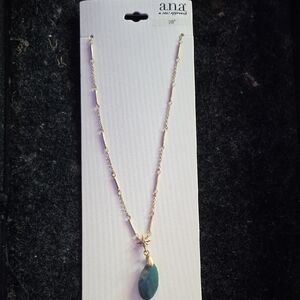 a.n.a Elegant Gold Necklace with Blue Pendant